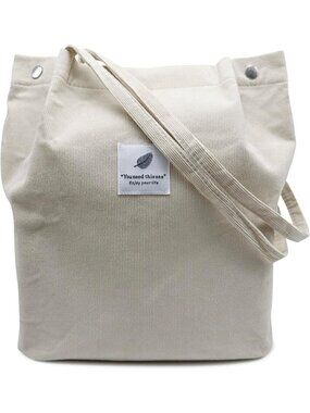 Women's Beige Lightweight Shoulder Bag Buckets Totes Handbag Big Capacity Work
